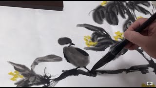 YT96  Osmanthus Fragrans 桂花  Vigorous amp Bold Freehand Brushwork Painting 大写意绘画 [upl. by Nairadal46]