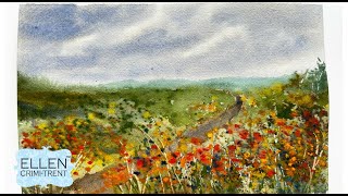 Abstract Watercolor landscape for beginners [upl. by Ludly]