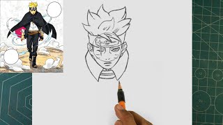 How to draw BORUTO With NEW RASENGAN  UZUHIKO Full Body  Boruto  Two Blue Vortex [upl. by Duffy928]