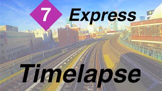 ⁴ᴷ NYC Subway Timelapse  The ManhattanBound 7 Express Line [upl. by Anaeed]