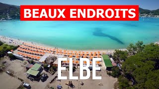 Île dElbe Italie  Vacances plage tourisme mer paysages  vidéo 4k  Lîle dElbe vue du ciel [upl. by Rosamond]