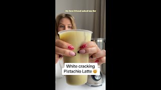 White Choc Pistachio Cracking Latte 🤯🧋 justspicesUK cooking drinks pistachio coffeelover [upl. by Anelhtac14]