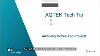 Tech Tip  Archiving Mobile App Projects [upl. by Niras411]