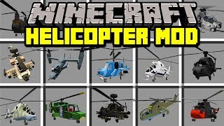 Minecraft HELICOPTERS MOD  CRAFT AND FLY MILITARY HELICOPTERS  Modded MiniGame [upl. by Acinomahs287]