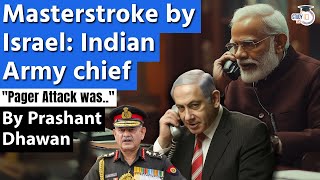 MASTER STROKE BY ISRAEL says Indian Army Chief  PM Modi Calls Netanyahu after Lebanon Attack [upl. by Enrobyalc]