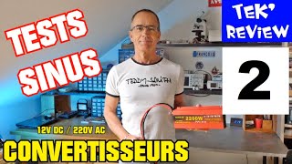 CONVERTISSEUR 12V DC  220V AC  TEST SINUS  TENSION avec charge TENSION CRETE et TENSION EFFICACE [upl. by Ninerb]