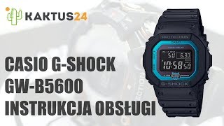 Casio GShock GWB5600 ustawienia zegarka instrukcja obsługi po Polsku [upl. by Neelav]