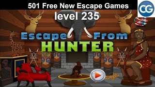 Walkthrough 501 Free New Escape Games level 235  Escape from hunter  Complete Game [upl. by Irtimed]