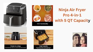 Ninja Air Fryer Pro 4in1 with 5 QT CapacityNonstick Basket amp Crisper Plate Grey AF141 [upl. by Ahsemik]