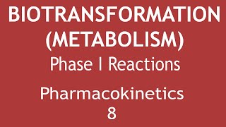 Biotransformation Metabolism Phase I Reactions Pharmacokinetics Part 8  Dr Shikha Parmar [upl. by Einnig]