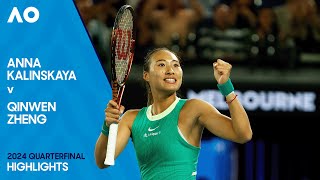 Anna Kalinskaya v Qinwen Zheng Highlights  Australian Open 2024 Quarterfinal [upl. by Arehc696]