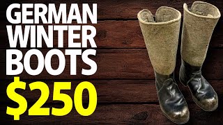 250  WW2 German Army Eastern Front Winter Combat Felt Boots History  Military Antiques Toronto [upl. by Jolenta]