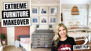 EXTREME FURNITURE MAKEOVER  DIY PAINTED FURNITURE FLIP  THRIFT FLIP 2020 [upl. by Laefar]