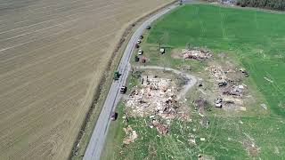 Drone Footage of Delaware Tornado Path and Damage April 2023 [upl. by Alil]