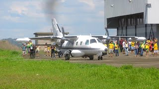 Mitsubishi MU2B Marquise trazendo o candidato a VicePresidencia Braga Netto no Aeroporto de Muriaé [upl. by Rhett]