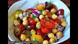 Kichererbsen Tomatensalat  multikultikuechede [upl. by Aruam]