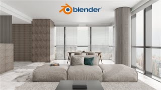 Creating a modern Condo interior in Blender 4k [upl. by Anauqal]