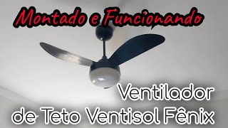 Ventilador de Teto com controle Ventisol Inverter Fenix  Montado e Funcionando  Review [upl. by Kaz]