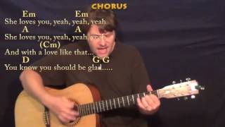 She Loves You The Beatles Guitar Cover Lesson with ChordsLyrics  Munson [upl. by Hsu762]