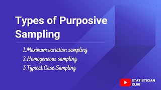 Types of Purposive sampling [upl. by Elyac]