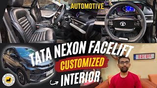 Tata Nexon Facelift Exclusive Interior Upgrade  Seat Covers amp Leather Wrap Steering Wheel  Orchis [upl. by Felise]