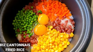 Riz cantonais en cuiseur  How to cook rice fry rice recipe  egg fried rice  365 recipe cooking [upl. by Fernando]