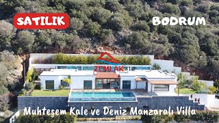 BODRUMDA SATILIK VİLLA Bodrumda Satılık Muhteşem Deniz ve Kale Manzaralı Villa [upl. by Ayik]