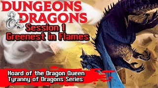 Dungeons amp Dragons Hoard of the Dragon Queen Session 1  Greenest in Flames [upl. by Chauncey913]