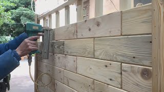 Efficient Wood Pallet Resource Exploitation Project  DIY Beautiful Pet House From Wood Pallets [upl. by Milak]