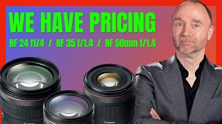 Canon RF Prime Lenses Pricing Spec amp Availability Update [upl. by Enrobso]