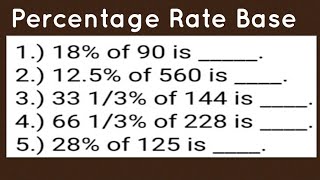 Percentage Rate Base  Civil Service Exam  part1 of 3 [upl. by Assina]