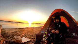 ACAMPANDO SOLO PESCA Y COCINA pesca urbana camping [upl. by Daryl53]