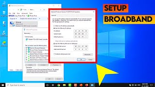 How to Setup BROADBAND Connection IP on Windows 10 Step by Step [upl. by Louise]