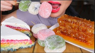 BEST POPULAR ASMR FOOD DESSERT  HONEYCOMB  MOCHI  RAINBOW CAKE  EATING SOUNDS [upl. by Yaeger950]