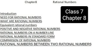 Chapter 8 class 7 mathsrational numbers [upl. by Druci]