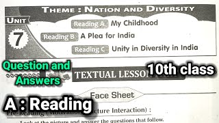 10th class  English  Unit 7 Reading A  My Childhood lesson  Question and answers  10th class [upl. by Twila915]