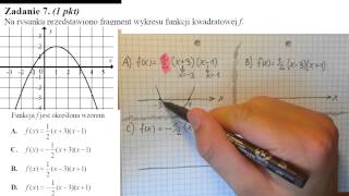 matura podstawowa 2014 maj zad 7 Na rysunku przedstawiono wykres funkcji kwadratowej f [upl. by Arba482]