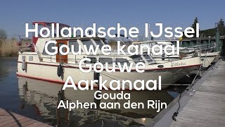 Vaartocht Hollandsche IJssel  Gouwe  Gouda  Alphen aan den Rijn  De Lithakia  Boattrip [upl. by Hirai]