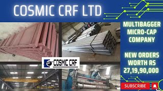 Cosmic CRF Ltd  Multibagger microcap company  New orders Rs 271990000  Railway SME Stock [upl. by Allcot]