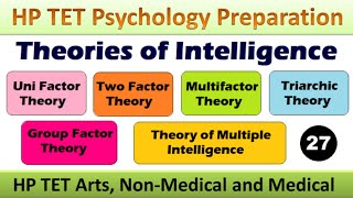 Intelligence  Theories of Intelligence  HP TET Preparation  Adhyayan Kaksh [upl. by Irrak591]