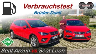 Seat Arona TGI vs Seat Leon TGI  Wer verbraucht weniger  Verbrauchstest  Erdgas  Test  Review [upl. by Yeca910]