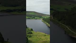 Drone view of Dovestone Reservoir travel [upl. by Frentz352]