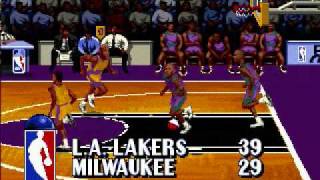 NBA HangtimeGenesis Lakers Gameplay Part 1 [upl. by Annwahsal596]