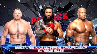 WWE 2K22 Bobby Lashley vs Brock Lesnar vs Roman Reigns  Extreme Rules [upl. by Yonah]