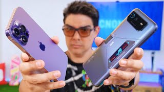 EL TELÉFONO MÁS RÁPIDO DEL MUNDO Rog Phone 6D Ultimate o iPhone 14 Pro Max [upl. by Naitsirk]