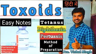 Toxoid Toxoid Vaccines Method of preparation Tetanus toxoid Diphtheria toxoid Pertussis toxoids [upl. by Allak636]