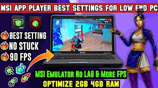 MSI App Player Speedup amp Lag Fix Best Settings For Free Fire LowEnd PC [upl. by Stephine420]