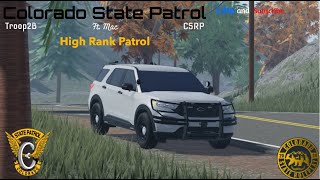 CSP High Rank Patrol  CSP  Troop2B  CSRP  ERLC  Roblox  Ft Mac [upl. by Trygve75]