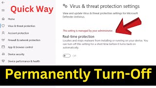 How to turn Off  Turn On quotVirus amp Threat Protectionquot in Windows 10 [upl. by Saideman198]