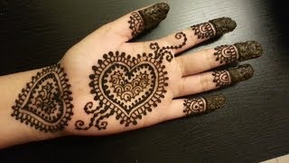 Pretty Heart Henna Design  Easy Hearts Shaped Mehendi Design [upl. by Lareine]